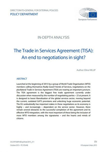 European parliament report on TiSA