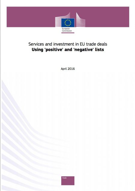 EU report on the use of ‘positive’ and ‘negative’ lists in services trade deals