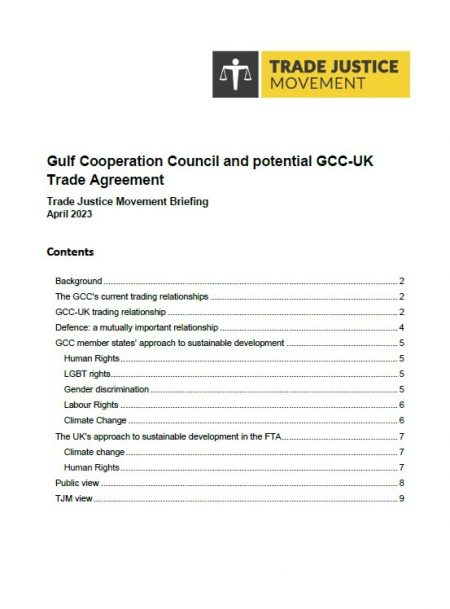 Gulf Cooperation Council and potential GCC-UK Trade Agreement