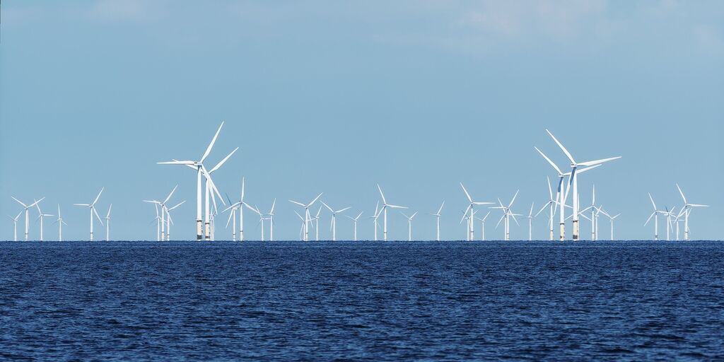 An offshore wind turbine farm