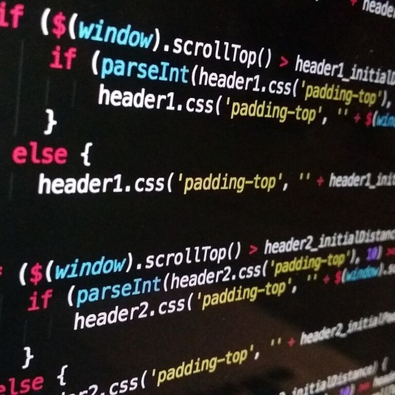 Javascript on a computerscreen.